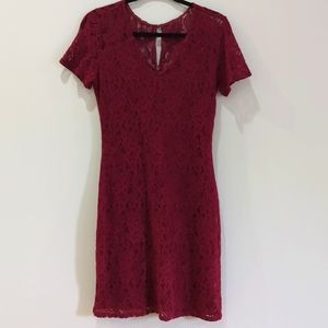Red lace dress